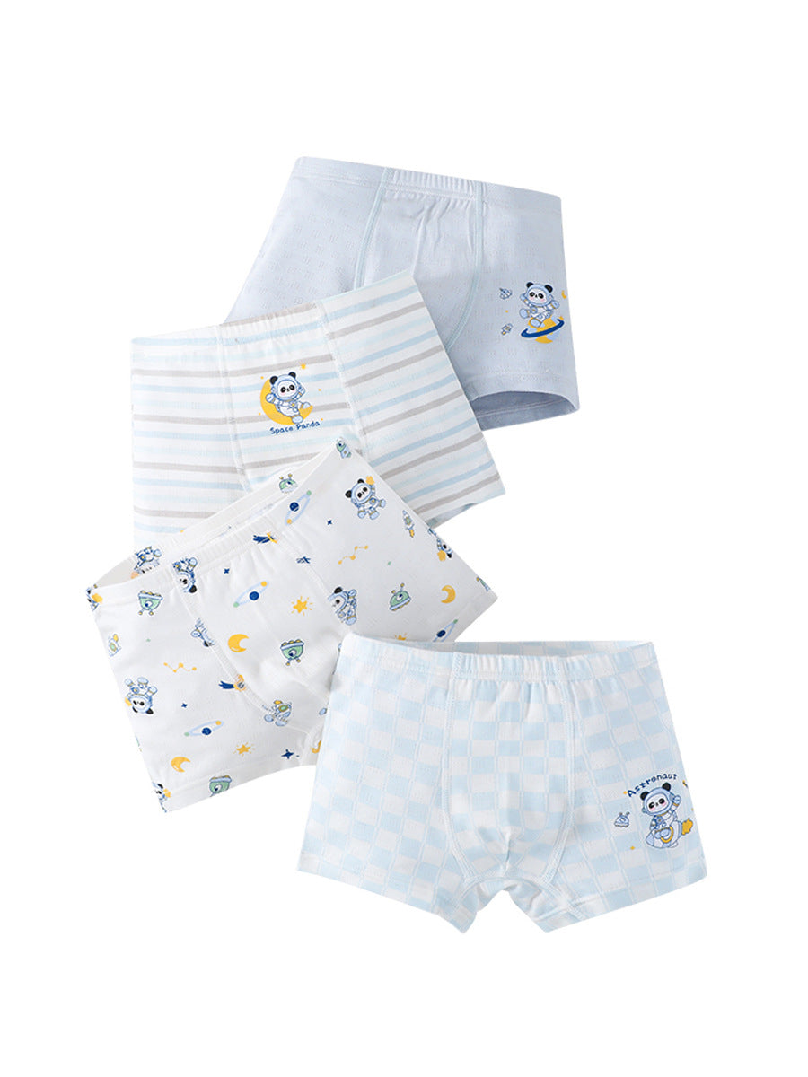 Boys’ Cartoon Printed Boxer Shorts Breathable Underwear Set-1